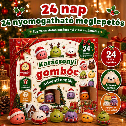 Billhol®✨ KARÁCSONYI KÜLÖNLEGESSÉG | 24 napos mini Squishy adventi naptár – minden nap egy aranyos meglepetéssel 🐮🐮