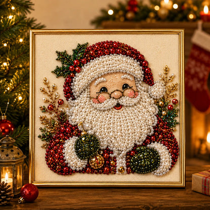 Karácsonyi gyöngyös gyémántfestő készlet kerettel – 30 × 30 cm – termékkép 1