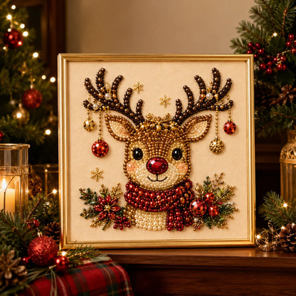 Karácsonyi gyöngyös gyémántfestő készlet kerettel – 30 × 30 cm – termékkép 9