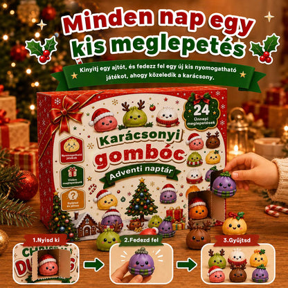 Billhol®✨ KARÁCSONYI KÜLÖNLEGESSÉG | 24 napos mini Squishy adventi naptár – minden nap egy aranyos meglepetéssel 🐮🐮