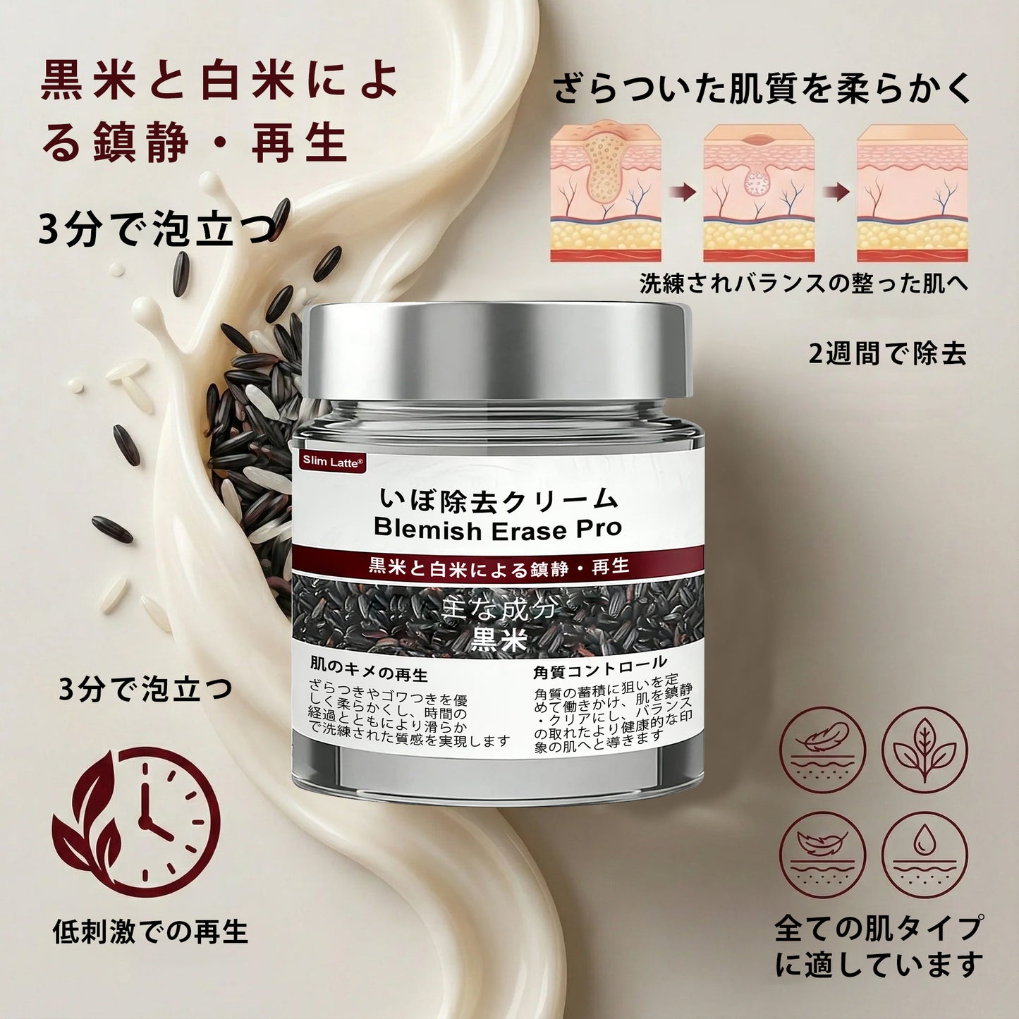 Slim Latte® イボ・シミ集中ケア Proクリーム｜気になる肌悩みに、2週間でなめらかな肌印象へ 🔥