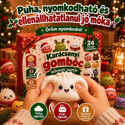 KARÁCSONYI KÜLÖNLEGESSÉG | 24 napos mini Squishy adventi naptár – minden nap egy aranyos meglepetéssel🐟️