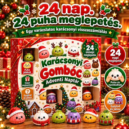 Billhol®✨ KARÁCSONYI KÜLÖNLEGESSÉG | 24 napos mini Squishy adventi naptár – minden nap egy aranyos meglepetéssel 🐮🐮