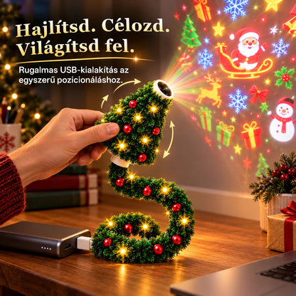 Billhol® USB-s karácsonyi projektorlámpa 🎄– 6 varázslatos ünnepi mintával🌟