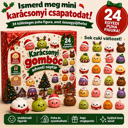 KARÁCSONYI KÜLÖNLEGESSÉG | 24 napos mini Squishy adventi naptár – minden nap egy aranyos meglepetéssel🐟️