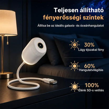 Billhol® 5D galaxisprojektor – Éjszakai fény és hangulatvilágítás a hálószobába, nappaliba és gyerekszobába🌌