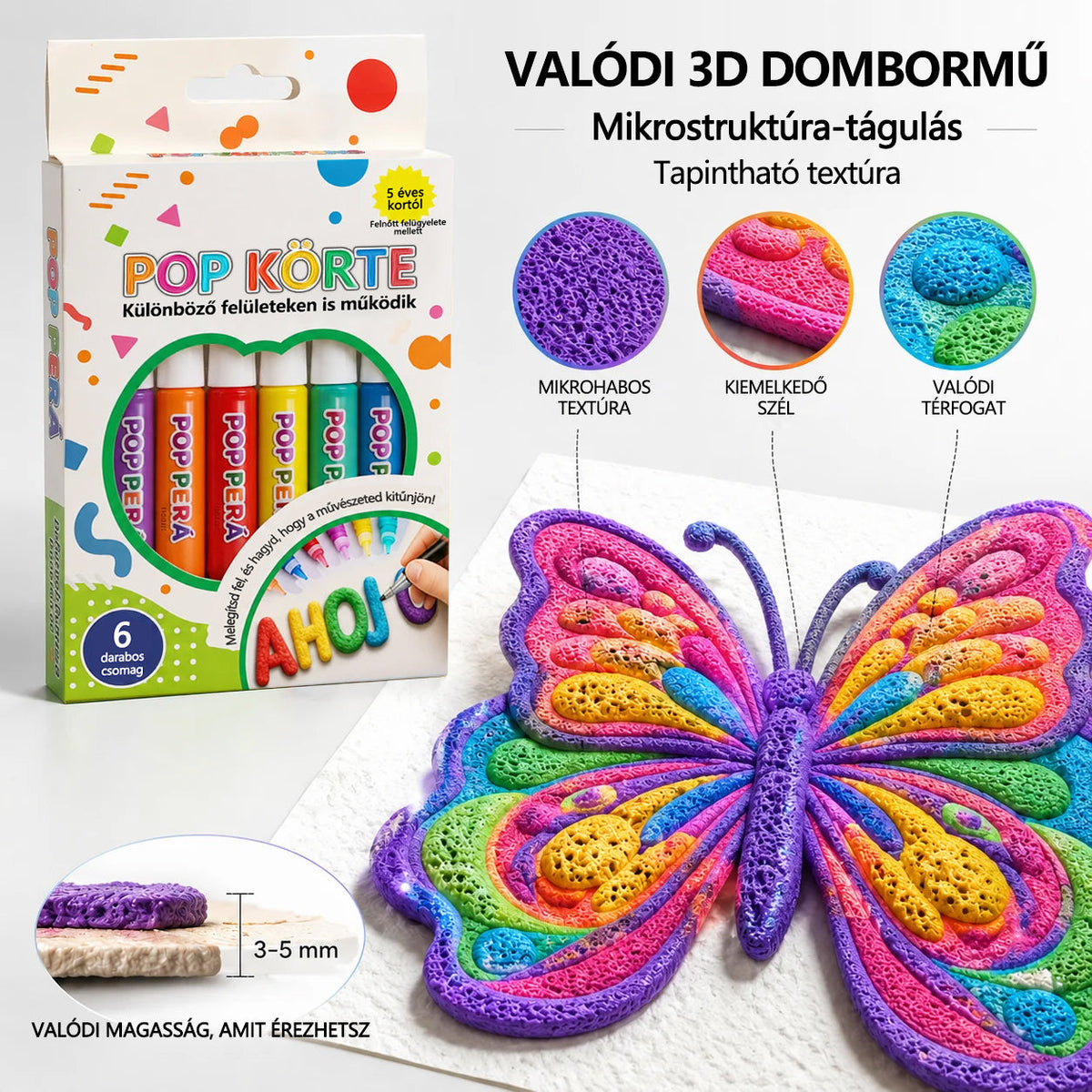 Billhol® 3D domborműves toll – változtassa a lapos rajzokat tapintható 3D művészetté🌊