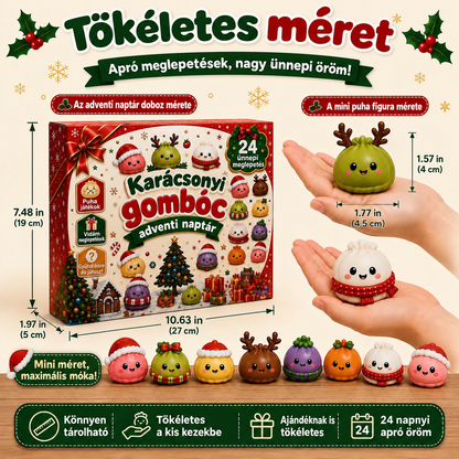 KARÁCSONYI KÜLÖNLEGESSÉG | 24 napos mini Squishy adventi naptár – minden nap egy aranyos meglepetéssel🐟️