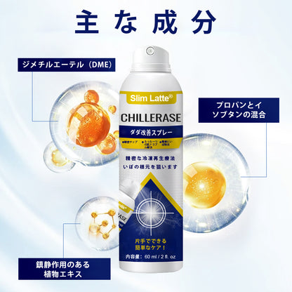 Slim Latte® ChillErase バンプリニューアルスプレー｜冷感クライオケアで、ザラつき・ポツポツ・肌の凹凸をなめらかに🔥🌙