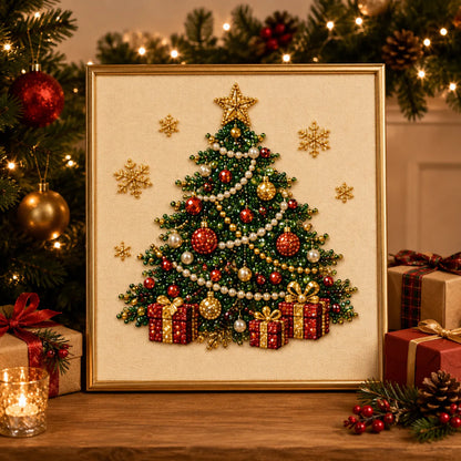 Karácsonyi gyöngyös gyémántfestő készlet kerettel – 30 × 30 cm – termékkép 8