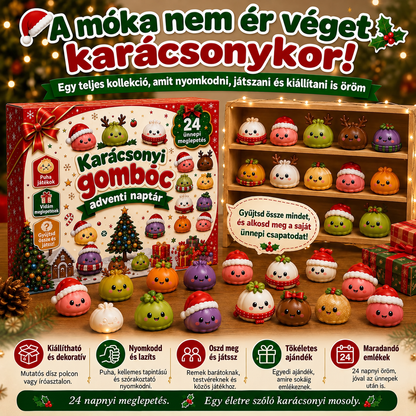 KARÁCSONYI KÜLÖNLEGESSÉG | 24 napos mini Squishy adventi naptár – minden nap egy aranyos meglepetéssel🐟️