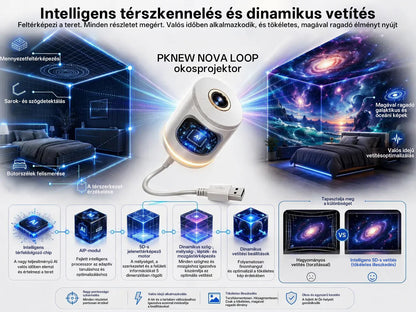 Billhol® 5D galaxisprojektor – Éjszakai fény és hangulatvilágítás a hálószobába, nappaliba és gyerekszobába🌌