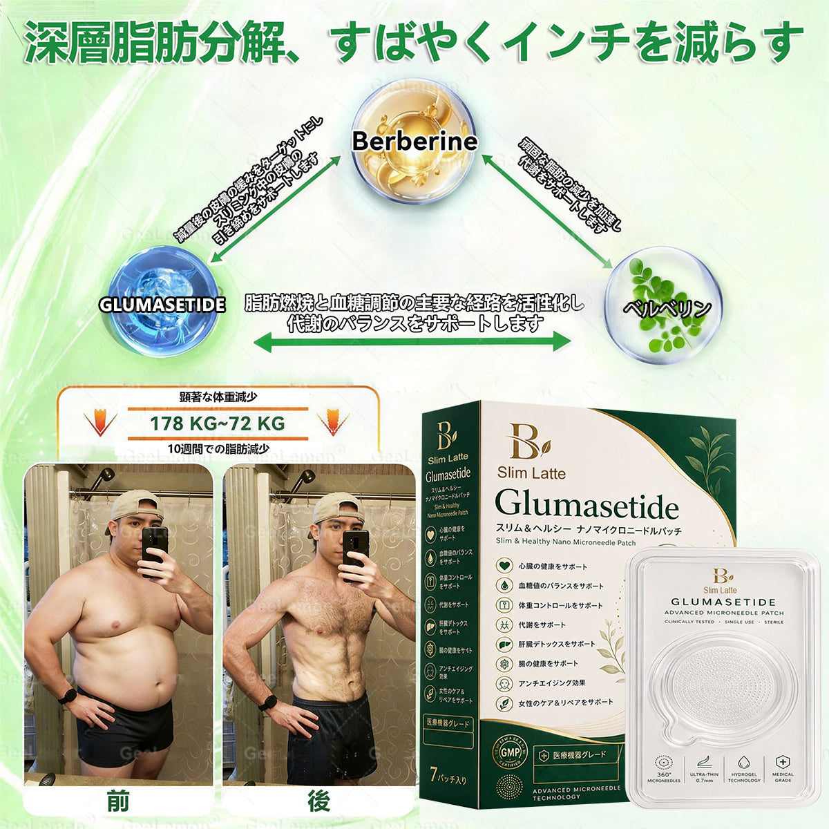 Slim Latte®＆NAD+ 8-in-1 ナノ強化フォーミュラ【アップグレード版】内臓脂肪 / 肥満 / 糖尿病 / 睡眠時無呼吸 / 関節ケア / 肌のたるみ 集中サポート-🍎